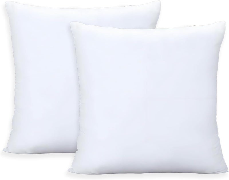 ORJ Throw Pillows Insert Set of 2, White 24x24 in Pillow Inserts with 100% Cotton Cover,Bed and Couch Decorative Stuffer Pillows,Indoor Pillows for Sofa - Image 1
